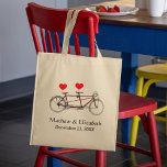 Vintage Cute Tandem Bicycle Custom Wedding Tragetasche<br><div class="desc">Vintage Niedliche Tandem Bicycle Custom Wedding Tote Bag</div>