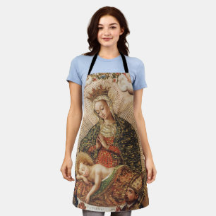 Vintage Cuzco-Schule Madonna betet das Jesuskind a Schürze