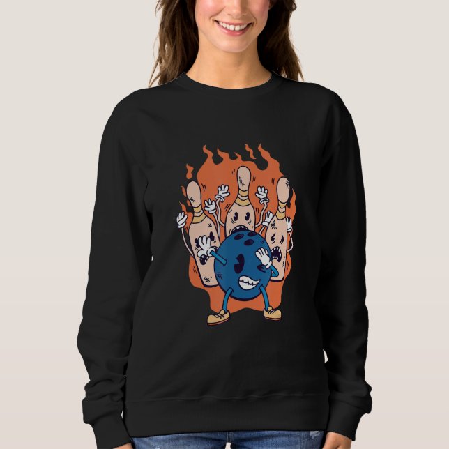Vintage Dabbing Bowling Ball Sweatshirt (Vorderseite)