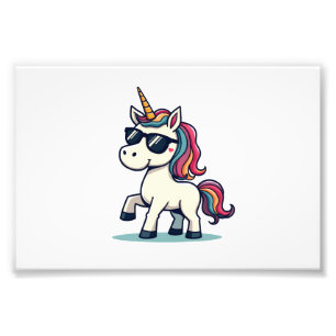 Vintage Dabbing Einhorn Regenbogen Cartoon Vektor Fotodruck