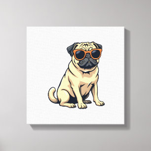 Vintage Dabbing Mops mit Sonnenbrille Lustiger Hun Leinwanddruck