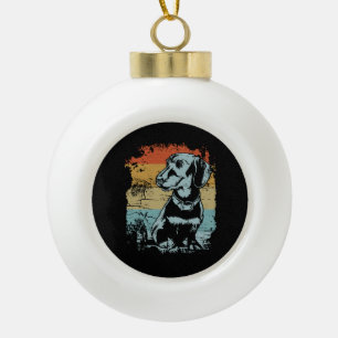 Vintage Dachshund Keramik Kugel-Ornament