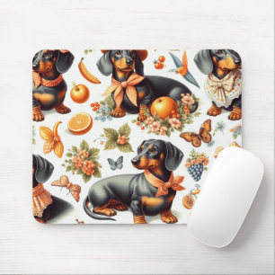 Vintage Dackel nahtlos Mousepad