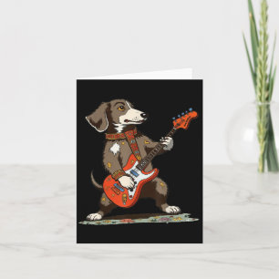 Vintage Dackel Würstchen Gitarre Funny Dog spielen Karte