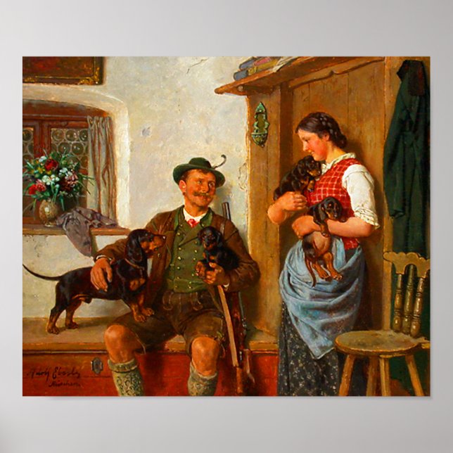 Vintage Dackeln Poster (Vorne)