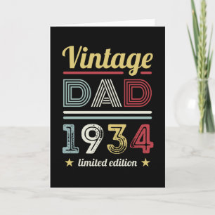 Vintage Dad 1934 90. Geburtstagsgeschenk Männer Re Karte