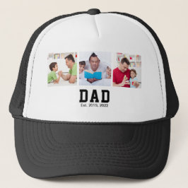 Vintage Dad Established Gift Text 3 Photo Truckerkappe