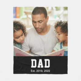 Vintage Dad Established Gift Text Photo Fleecedecke