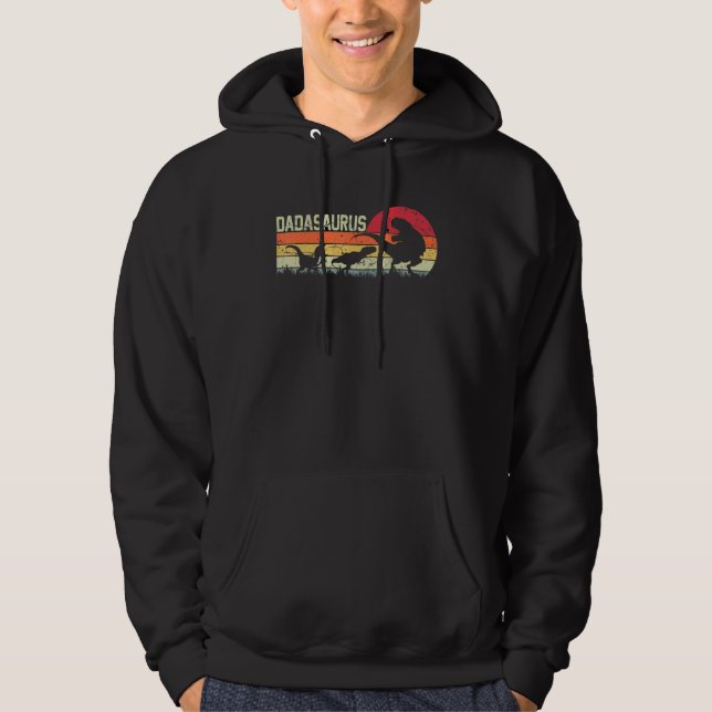 Vintage Dadasaurus 2 Two kids Rex Daddy Hoodie (Vorderseite)