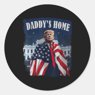 Vintage Daddys Home 2024 Trump Holt Amerika Zurück Runder Aufkleber
