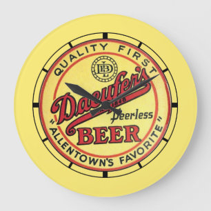 Vintage Daeufer's Bier Große Wanduhr