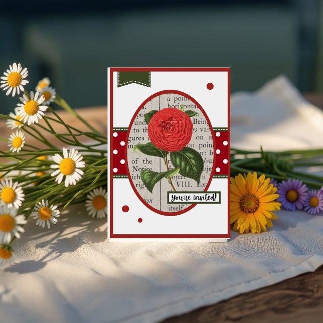 Vintage Dahlia Birthday Einladung (Von Creator hochgeladen)