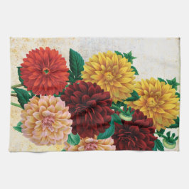 Vintage Dahlien Küchentuch
