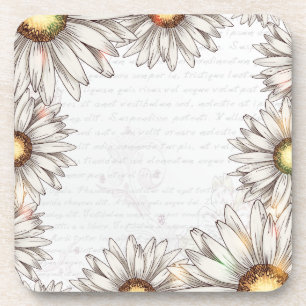 Vintage Daisies & Writing Untersetzer