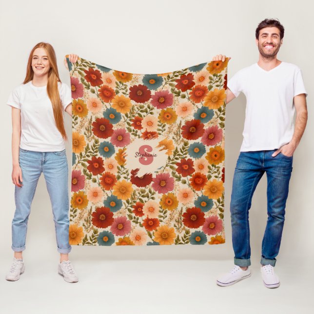 Vintage-Daisy-Blumenmuster Fleecedecke (Beispiel)