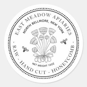 Vintage Daisy et Bee Honeycomb Honey Étiquette bla
