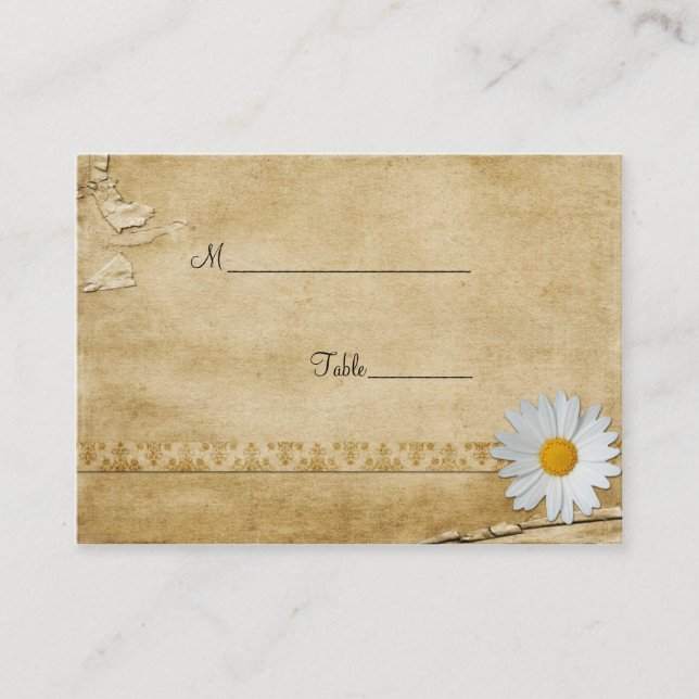 Vintage Daisy-Platzkarte Platzkarte (Vorderseite)
