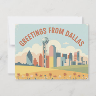 Vintage Dallas-Postkarte Grüße aus Dallas Postkarte
