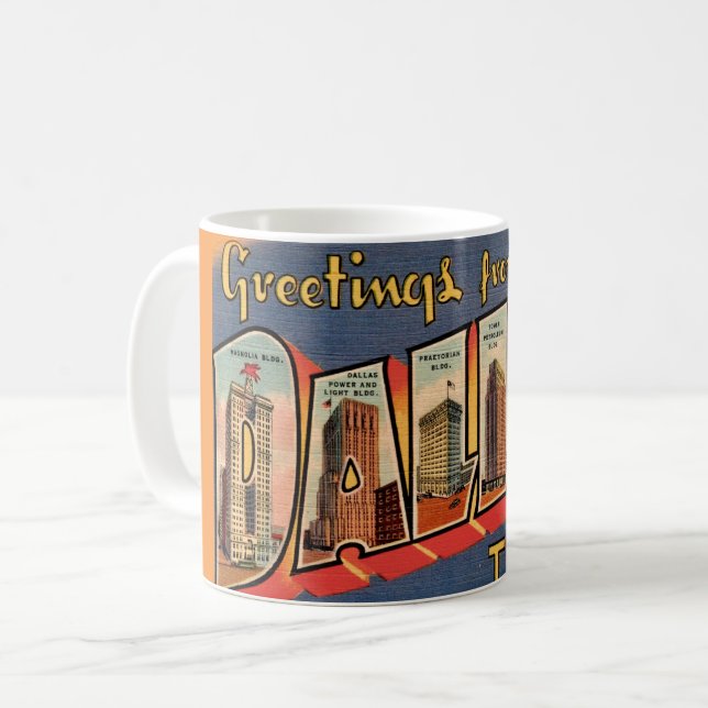 Vintage Dallas Texas  Kaffeetasse (Vorderseite Links)