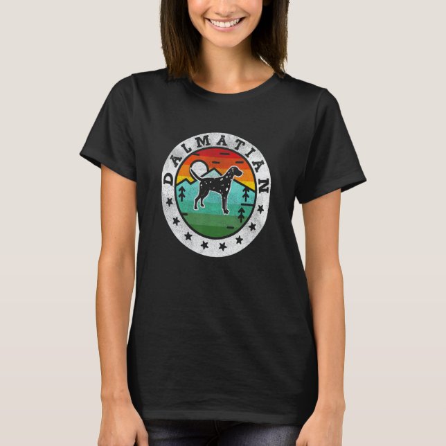 Vintage Dalmatian Retro Dog Mom Dad T-Shirt (Vorderseite)
