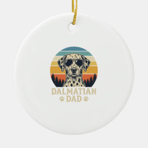 Vintage-Dalmatiner-Vater-Hunde-Liebhaber-Design_1 Keramik Ornament