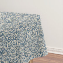 Vintage Damask Brocade Geblüht auf Blue