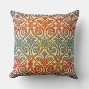 Vintage Damask Contour-Tapete - blau violett Kissen