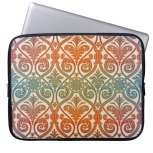 Vintage Damask Contour-Tapete - blau violett Laptopschutzhülle