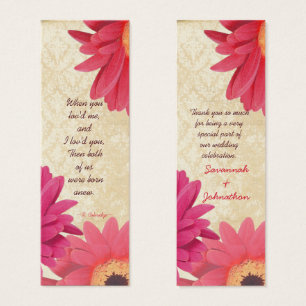 Vintage Damask Gerber Daisy Mariages Tags