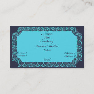 Vintage-Damask-Geschäftskarte, Blau Visitenkarte