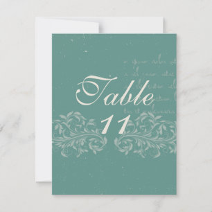 Vintage-Damask-Hochzeitstischnummern Einladung