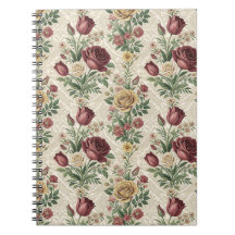 Vintage-Damask-Rosen- und Tulpen-Blumenmuster-Kuns