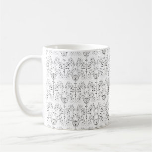 Vintage-Damask-Tapete - schwarz + Ihr Hintergrund. Kaffeetasse