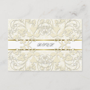 Vintage Damask Wirbel Spitzenklasse Hochzeit UAWG RSVP Karte