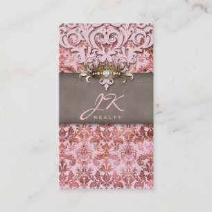 Vintage Damaskus Rose Visitenkarte