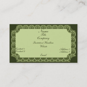 Vintage Damaskus-Visitenkarte, Olive Green Visitenkarte
