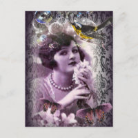 Vintage Damast Art Deko Gatsby Flapper Girl