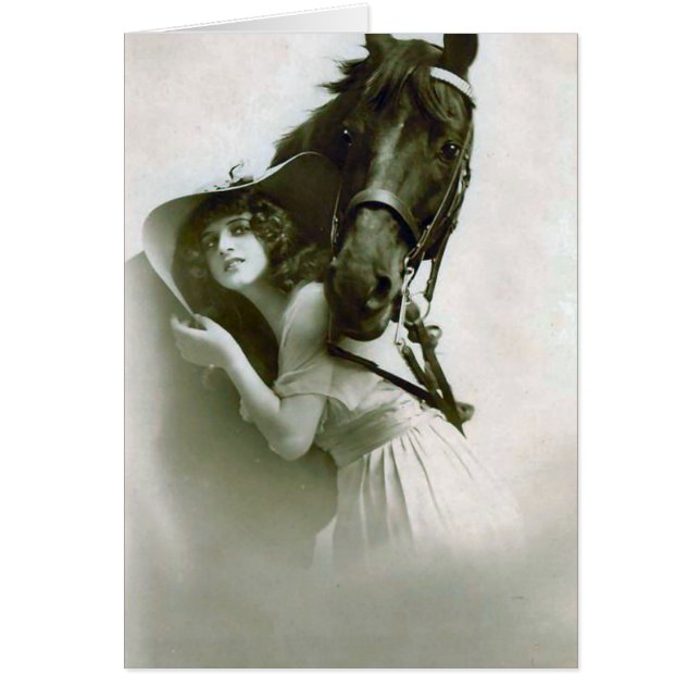 Vintage dame et cheval (Devant)