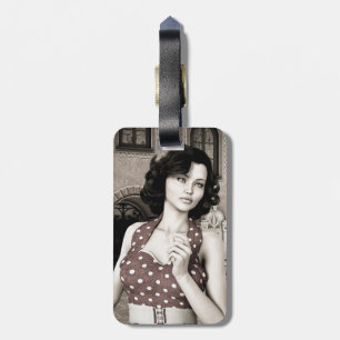 Vintage Dame Gepäckanhänger