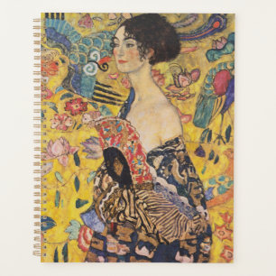 Vintage-Dame im Jugendstil mit Fächer-Gemälde Planer