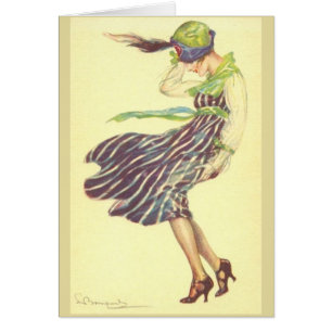 Vintage dame le jour du Vent,