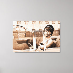Vintage Dame Leinwanddruck
