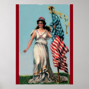 Vintage Dame Liberty Poster