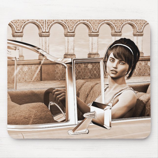 Vintage-Dame Mousepad (Vorne)