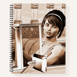 Vintage-Dame Notizbuch