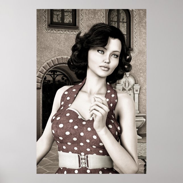 Vintage Dame Poster (Vorne)