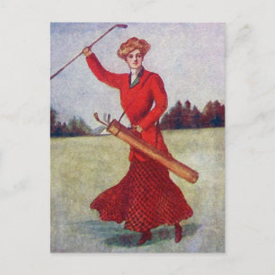 Vintage Damen-Golfmode 1910er Jahre Postkarte