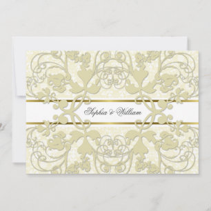 Vintage Dames Damas Dentelles Élégant Invitation d