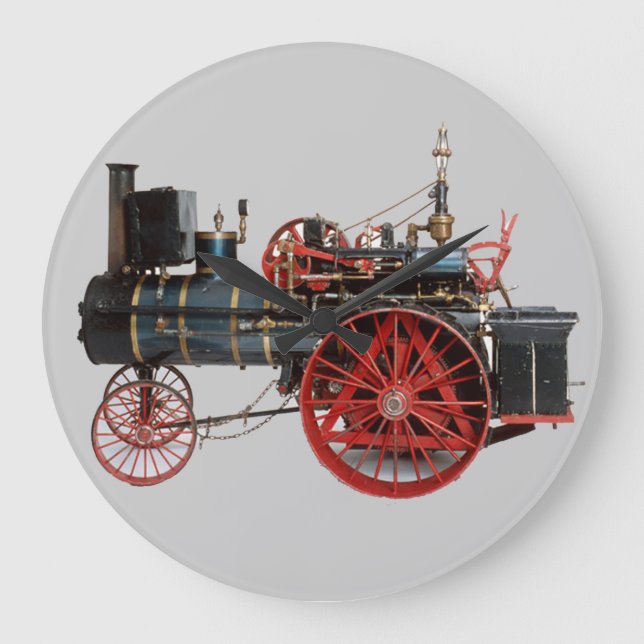 VINTAGE DAMPFLOKOMOTIVE GROßE WANDUHR (Vorderseite)