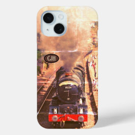 Vintage Dampflokomotive, Ihr Monogramm Case-Mate iPhone Hülle